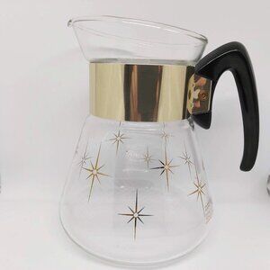 Corning Starburst Glass Coffee Pot / Carafe (4 cups) MCM Atomic-NO LID